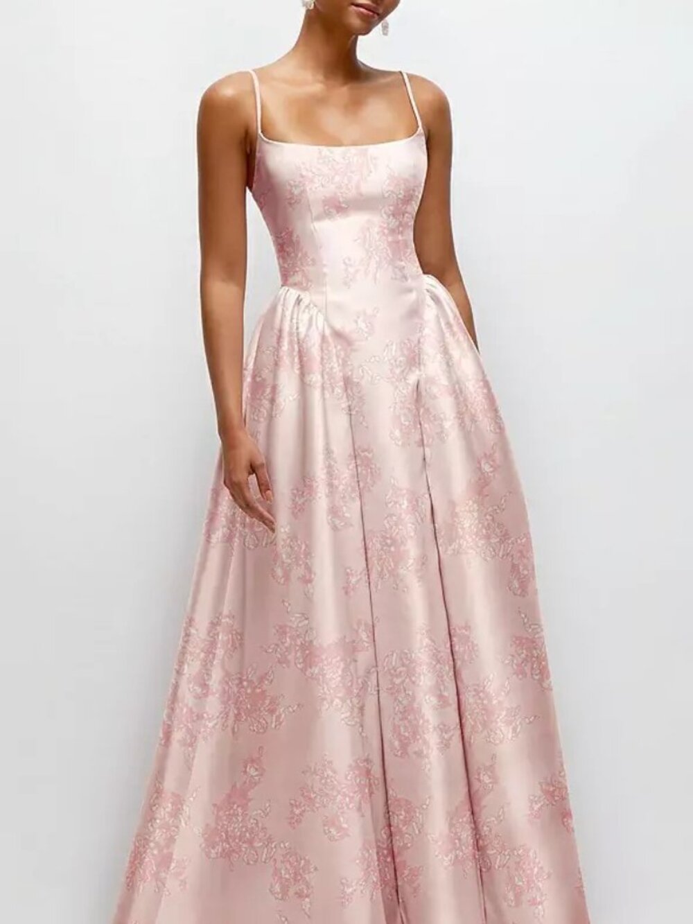 Dessy Collection Floral Pink Bow and Blossom Formal Style 3169FP Size 8